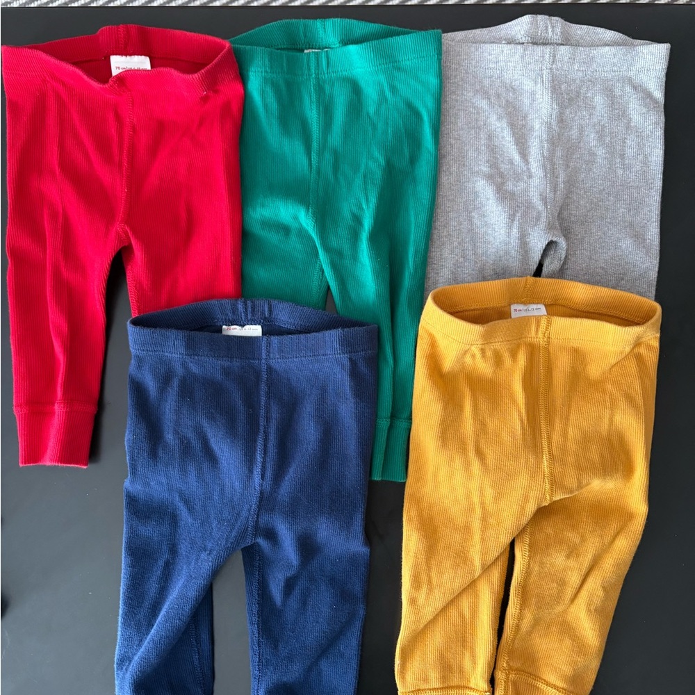 Hanna Andersson Baby 6-12 Month Solid Color Leggings Set of Five